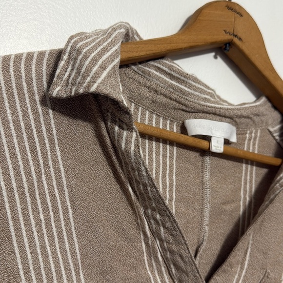 Adyson Parker cream white striped button up cropped shirt - Picture 5 of 9